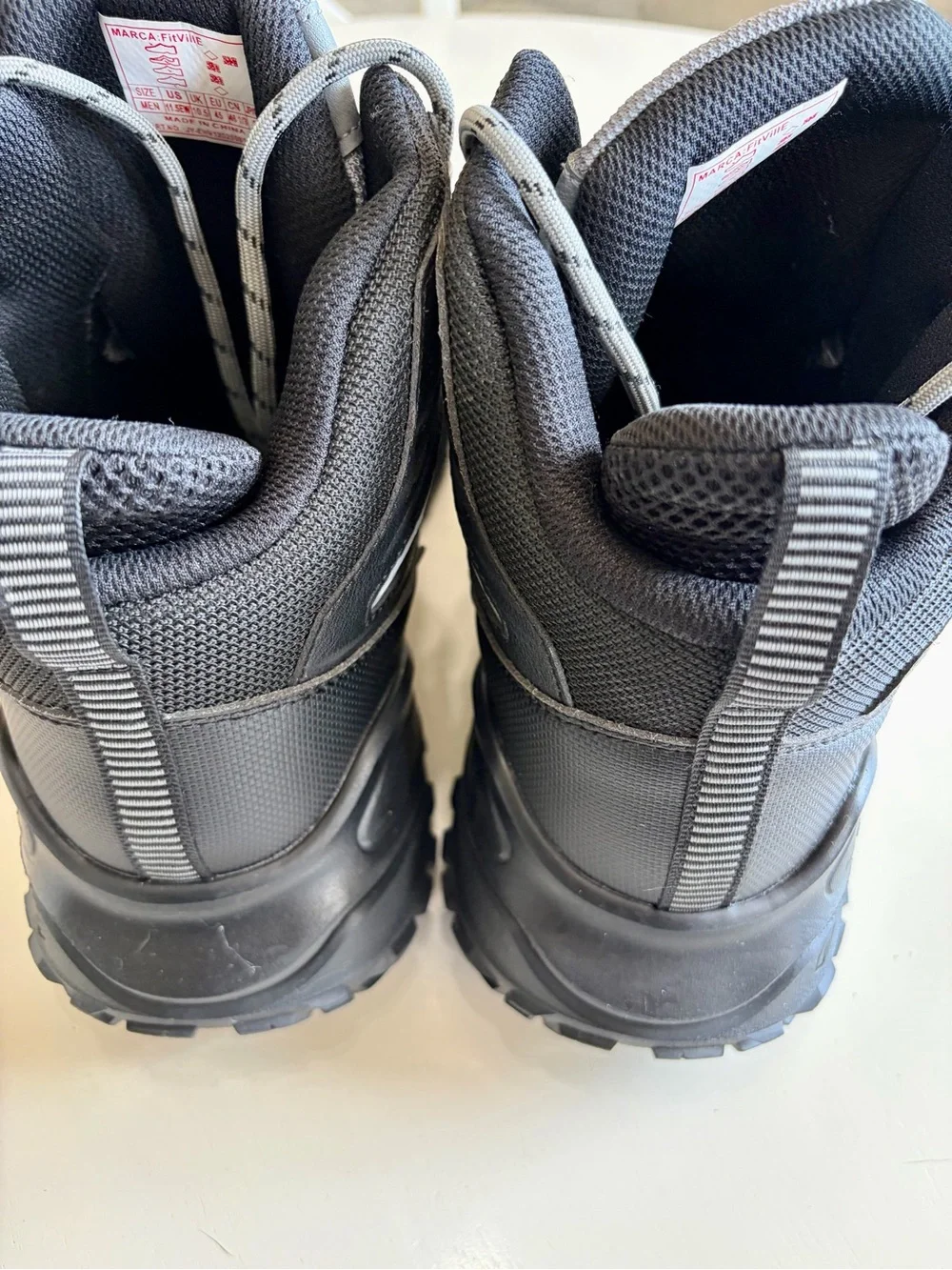 Fitville Men's Grey and Black Water resistant Hiking Boot 11.5 W
